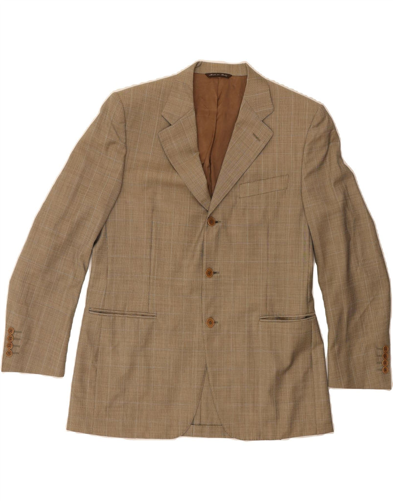 CANALI Mens 3 Button Blazer Jacket UK 38 Medium Brown Check Vintage Canali and Second-Hand Canali from Messina Hembry 