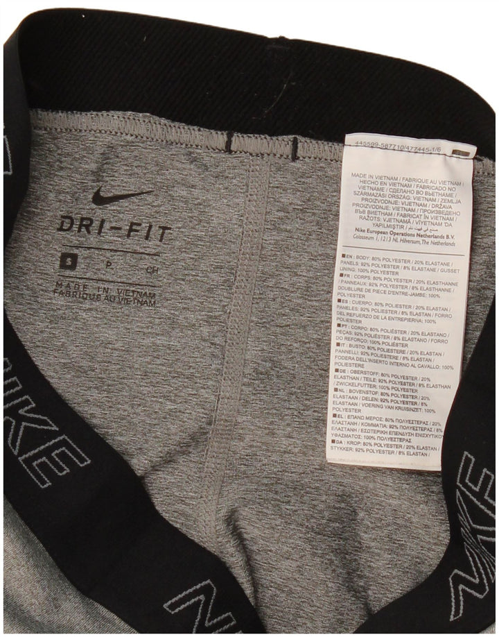 Nike Ženske Dri Fit Leggings UK 8 Male sive poliesterske boje