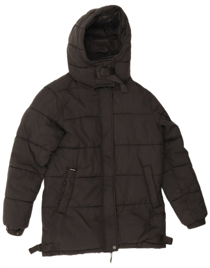Superdry ženska prevelika podstavljena jakna s kapuljačom UK 8 Mala crna najlonska