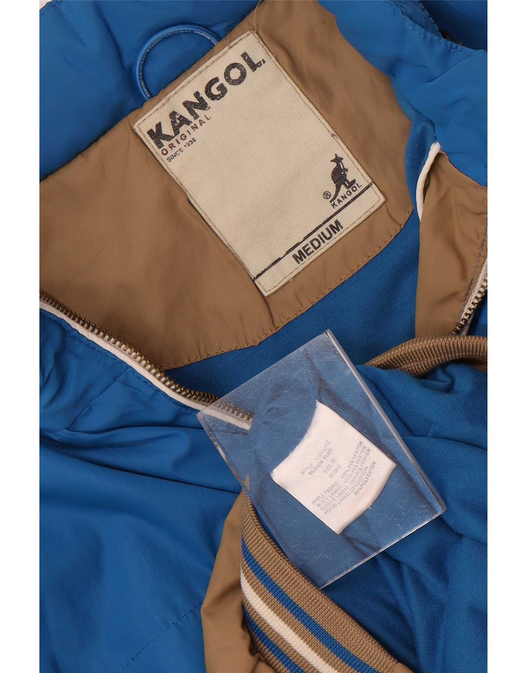 Kangol muška bomber jakna s kapuljačom UK 38 srednje smeđa poliesterska boja