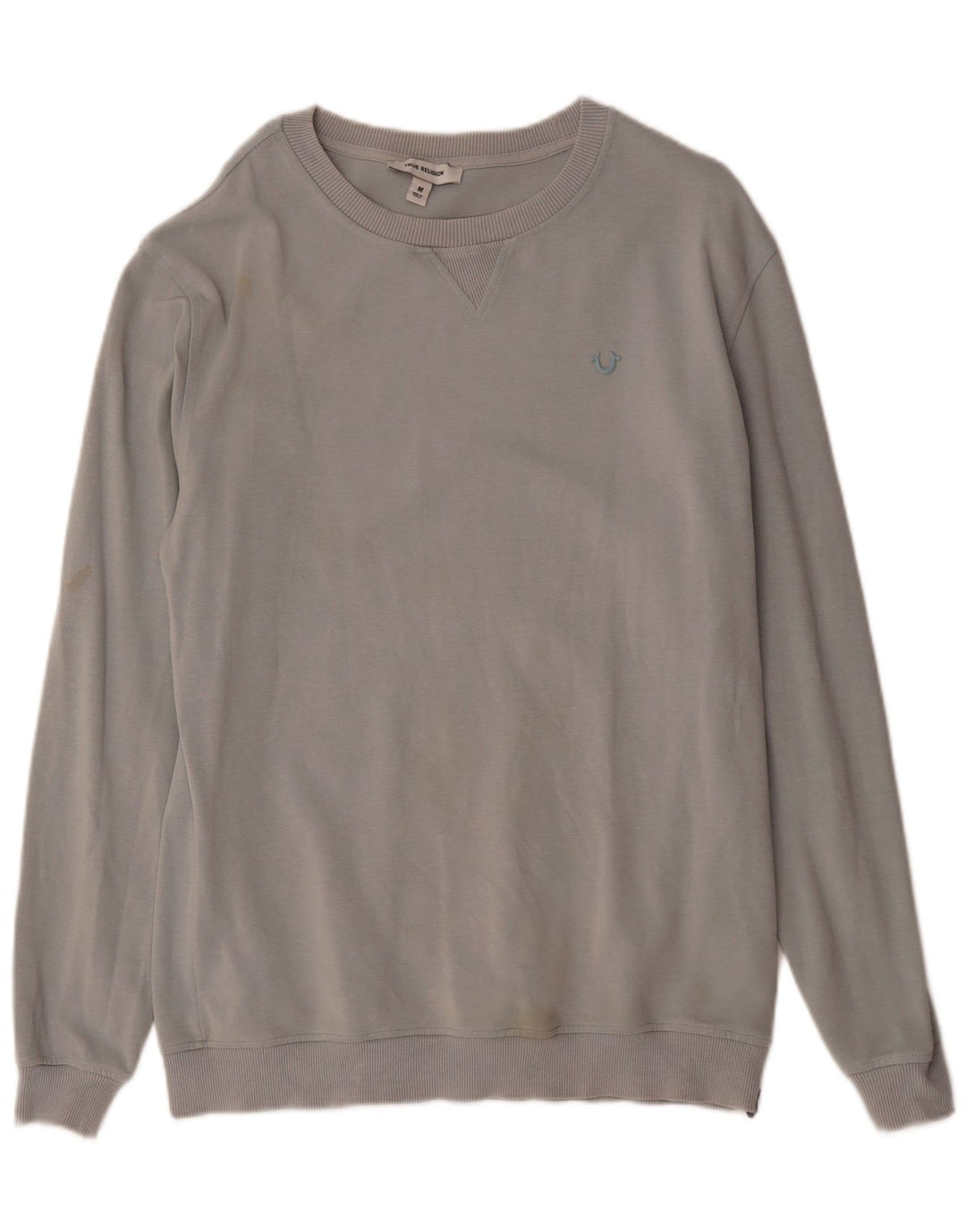 TRUE RELIGION Mens Sweatshirt Jumper Medium Grey Cotton