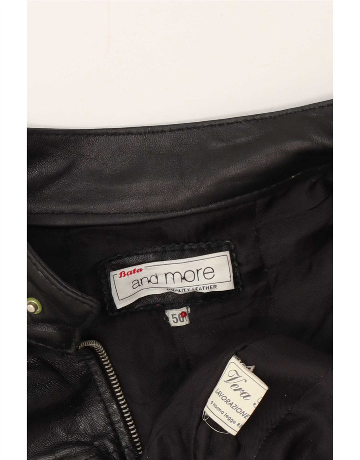 Bata and More Mens Leather Jacket UK 42 XL Black