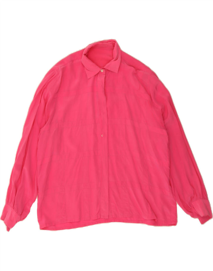 VINTAGE Womens Shirt Blouse UK 14 Large Pink Vintage Vintage and Second-Hand Vintage from Messina Hembry 