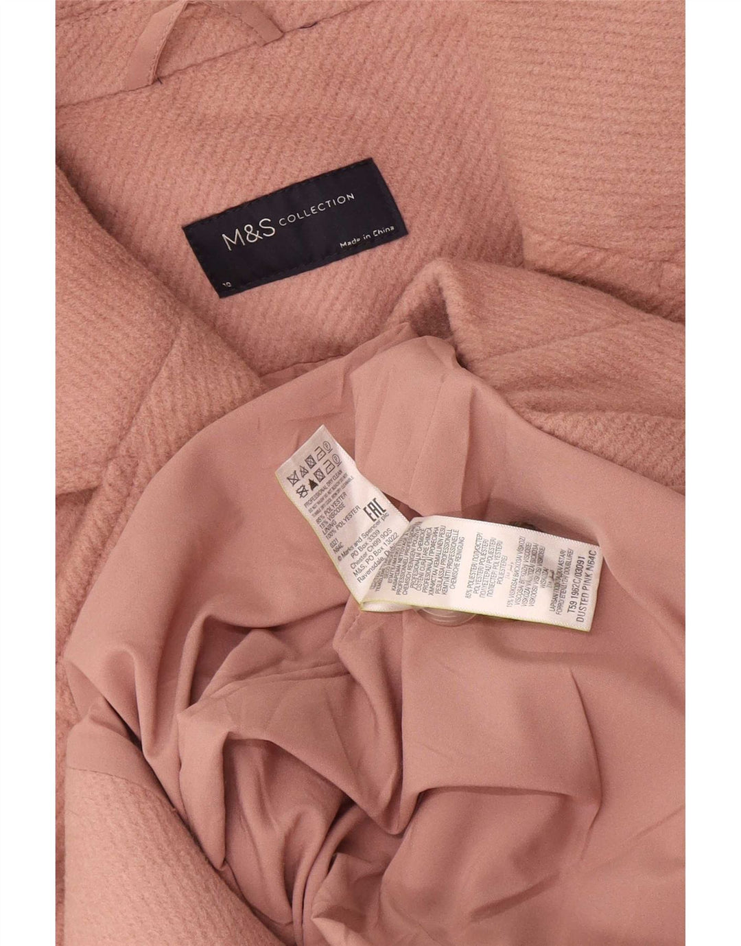 Marks & Spencer ženski preveliki kaput s dvorednim kopčanjem UK 10 Small Pink