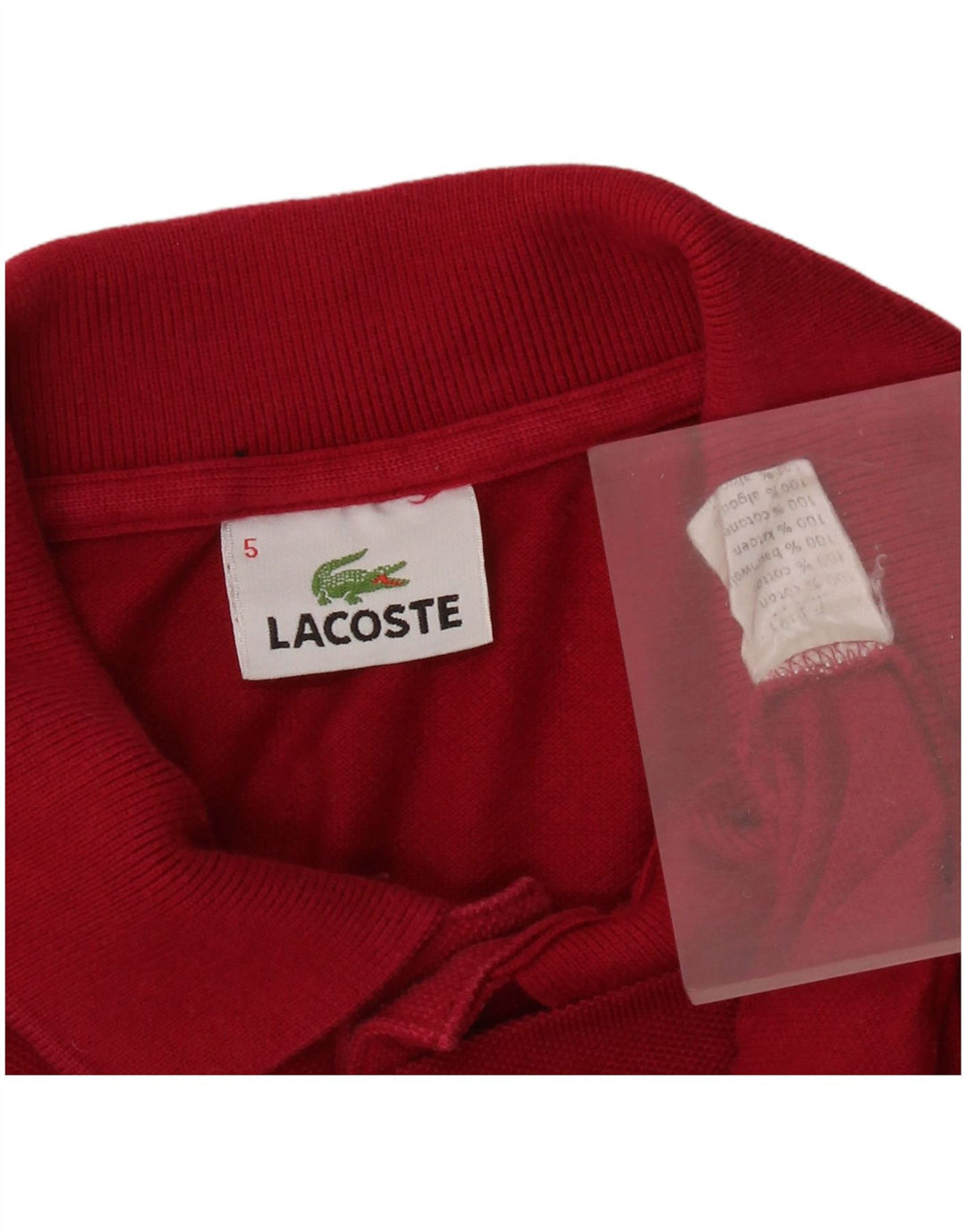 LACOSTE muška polo majica veličine 5, veliki crveni pamuk