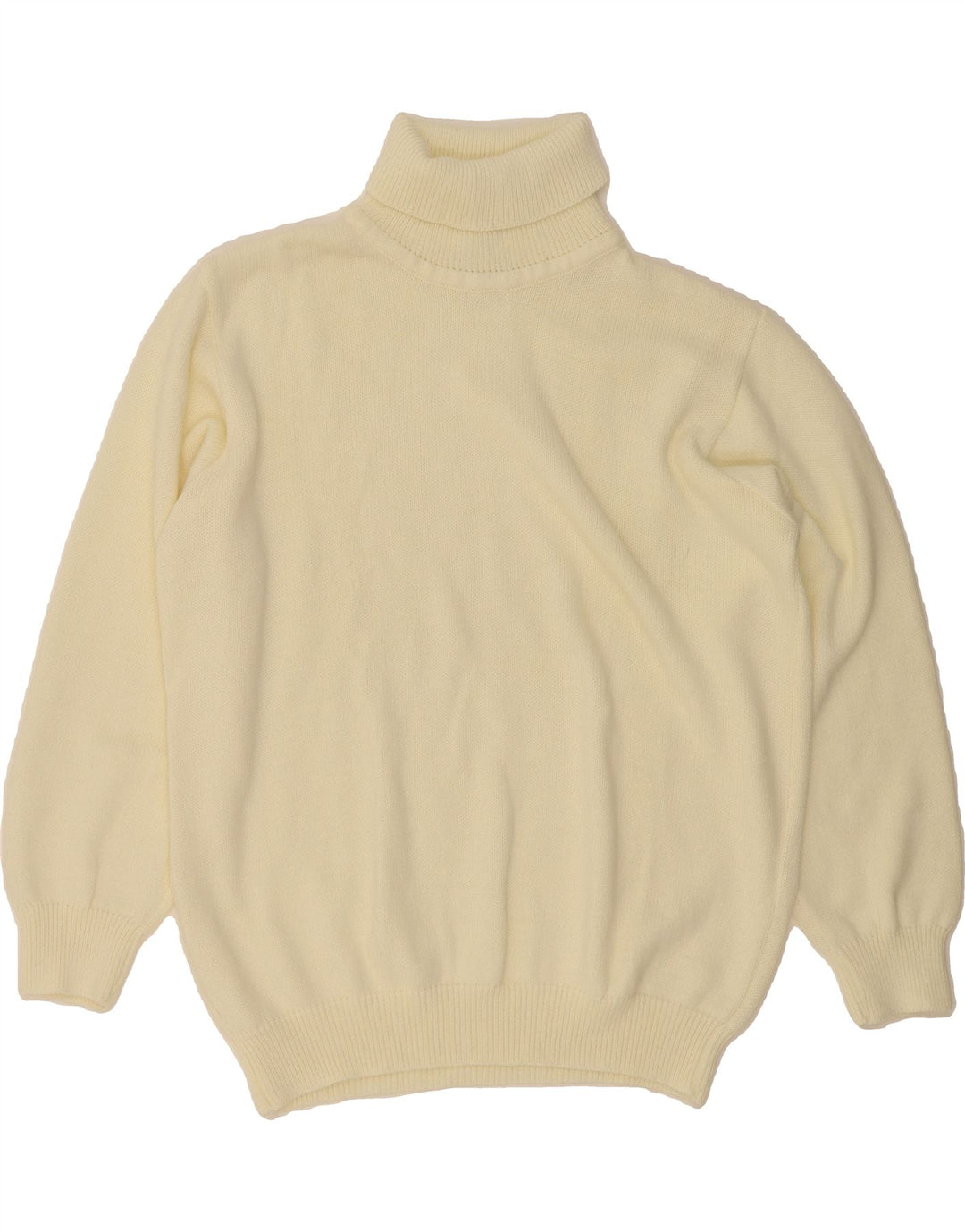 VINTAGE Womens Oversized Roll Neck Jumper Sweater UK 16 Large  Off White Vintage Vintage and Second-Hand Vintage from Messina Hembry 