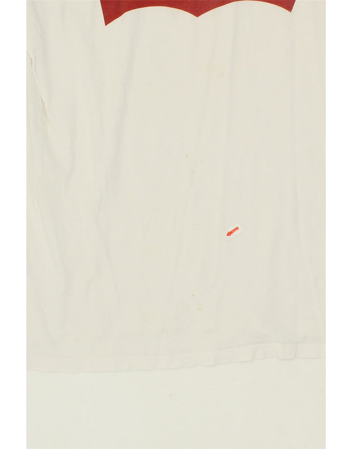 LEVI'S Womens Graphic T-Shirt Top UK 12 Medium White Cotton Vintage Levi's and Second-Hand Levi's from Messina Hembry 