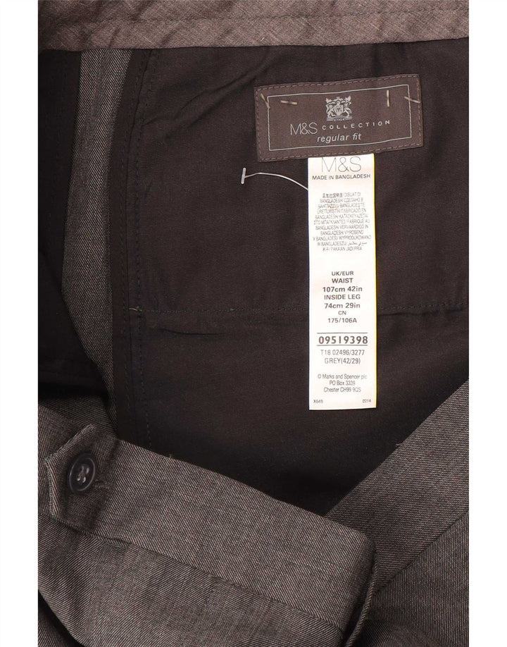 Marks & Spencer muške hlače standardnog kroja W42 L29 sivi poliester
