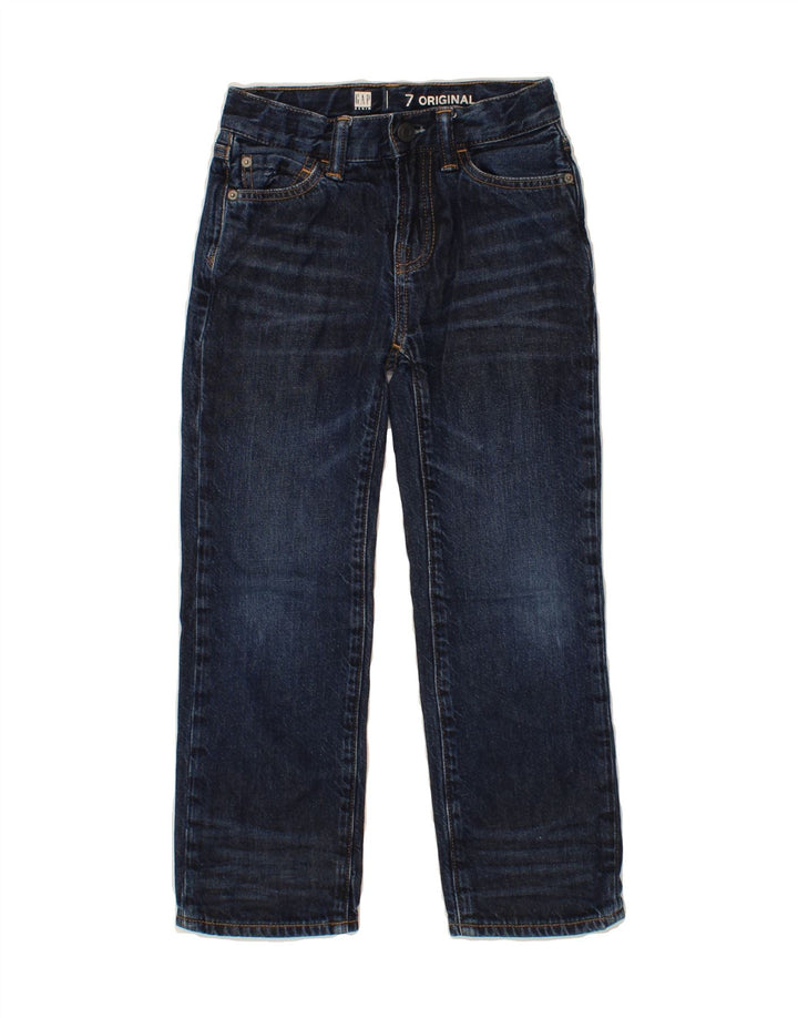 GAP Boys Straight Jeans 6-7 Years W24 L20 Navy Blue Polyester Vintage Gap and Second-Hand Gap from Messina Hembry 