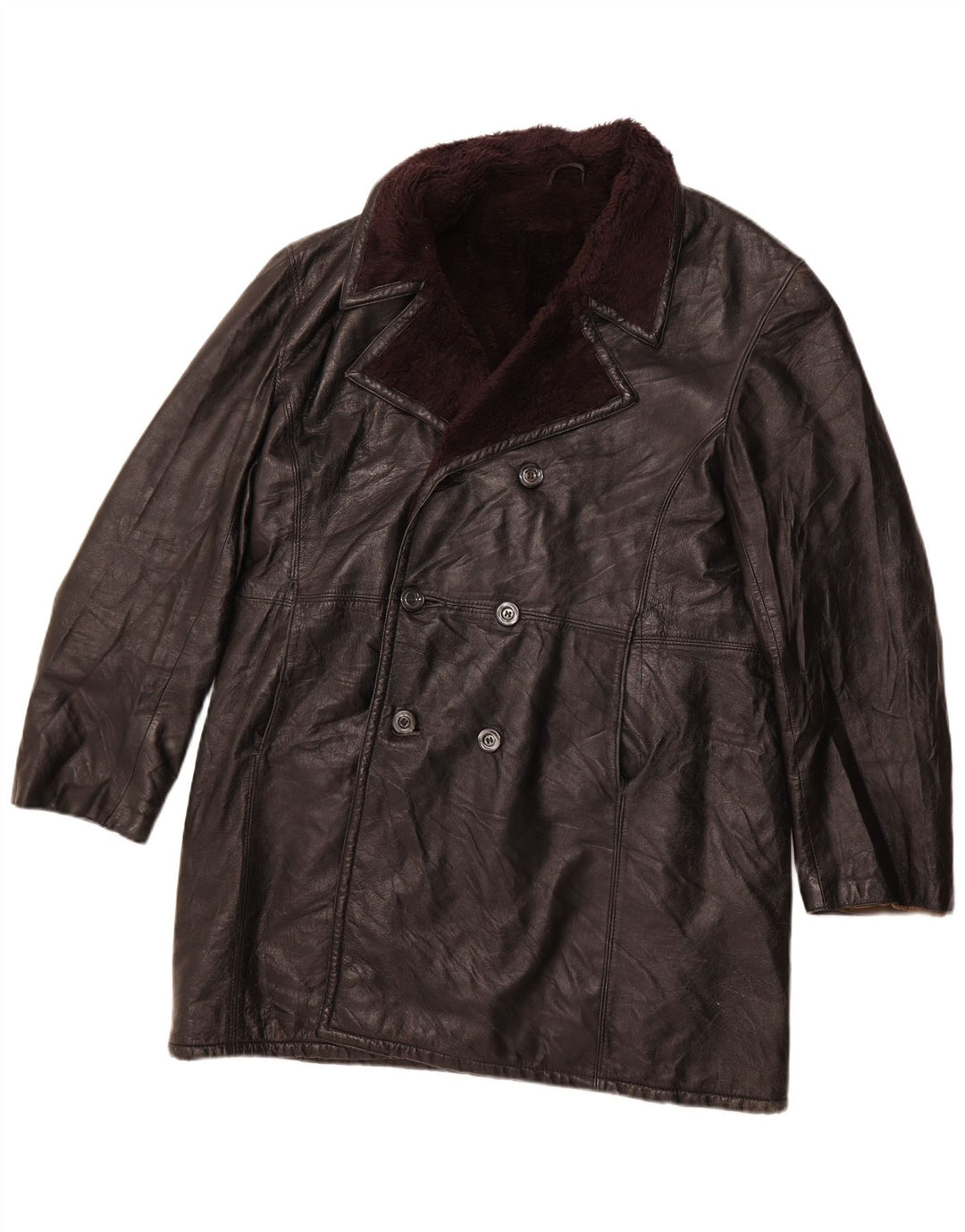 VINTAGE muški kaput s dvostrukim kopčanjem UK 40 veliki crni