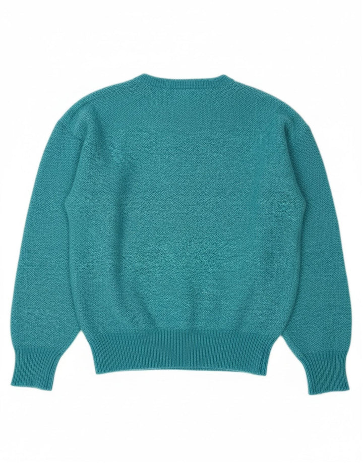 C&A Womens Crew Neck Jumper Sweater UK 14 Medium Blue Acrylic