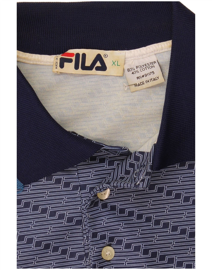 Fila muška polo majica XL tamnoplavi poliester na pruge