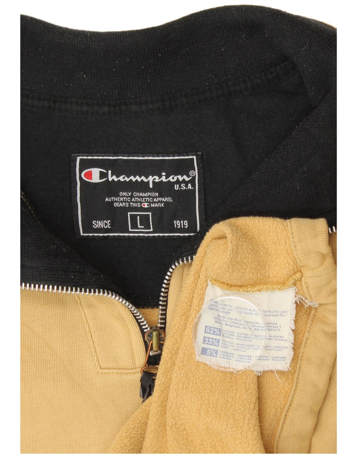 CHAMPION Muška majica s izrezom s patentnim zatvaračem, veliki pamuk, bež