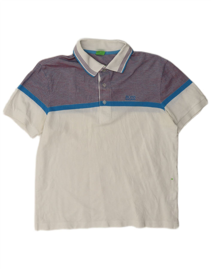 Muška polo majica Hugo Boss srednje bijele boje, pamuk