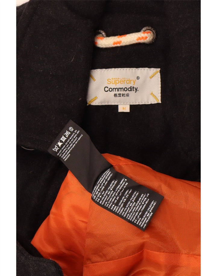 Superdry Mens Commodity Pea Coat UK 38 Srednja crna vuna