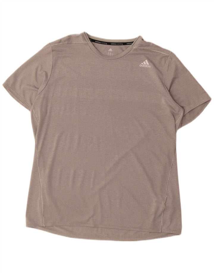 Adidas muška majica za trčanje XL sivi prugasti poliester