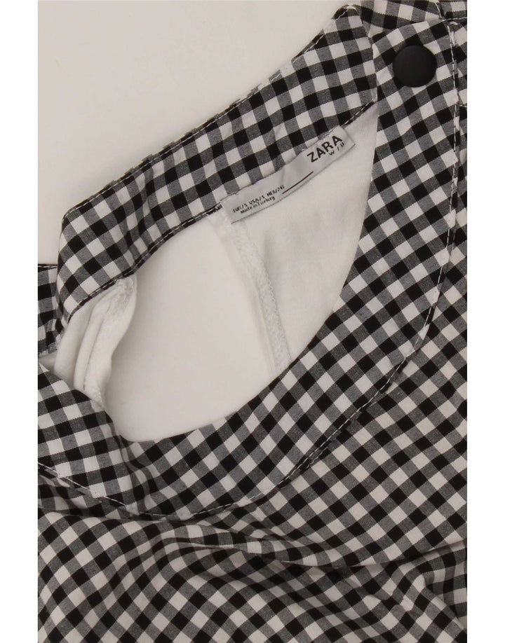 Zara ženska prevelika bluza Top UK 10 Small Black Gingham