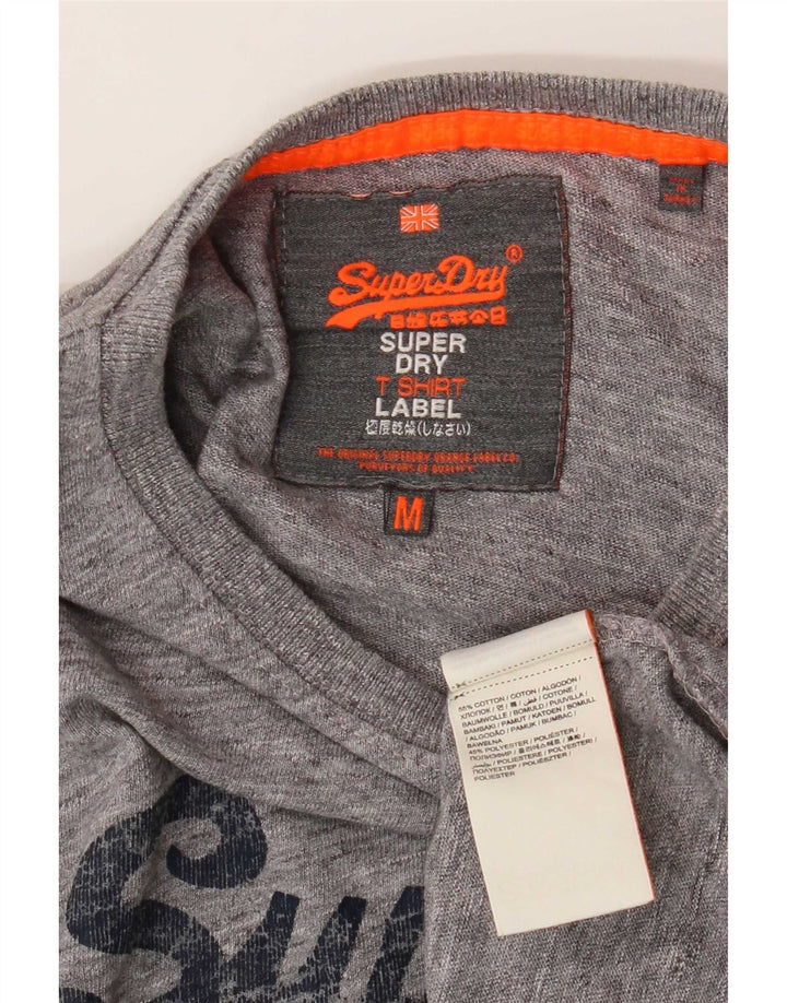 Superdry muška grafička majica s dugim rukavima, srednje sivi flekasti pamuk