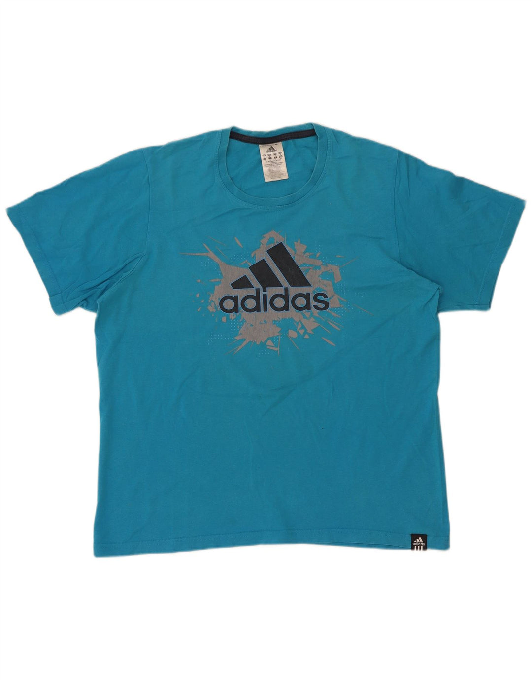 Adidas muška majica s grafičkim motivima srednje plavi pamuk