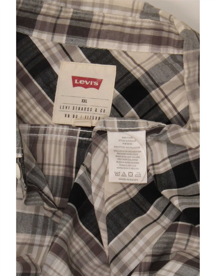 Levi's muška košulja kratkih rukava 2XL tamnoplavi karirani pamuk