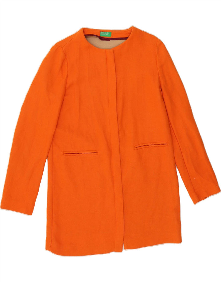 BENETTON Womens Overcoat UK 14 Medium Orange Vintage Benetton and Second-Hand Benetton from Messina Hembry 