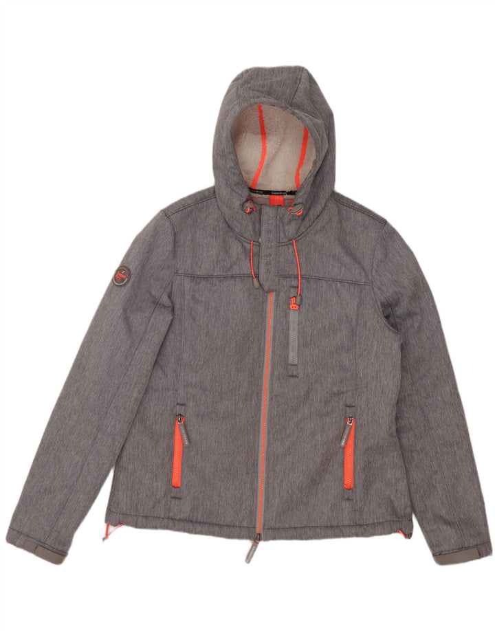 Superdry ženska jakna s kapuljačom UK 16 veliki sivi poliester