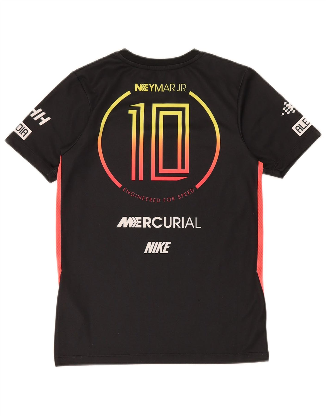 NIKE Boys Mercurial Graphic T-Shirt T-Shirt Top 10-11 Years Medium Black Poliester