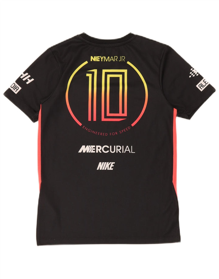 NIKE Boys Mercurial Graphic T-Shirt T-Shirt Top 10-11 Years Medium Black Poliester