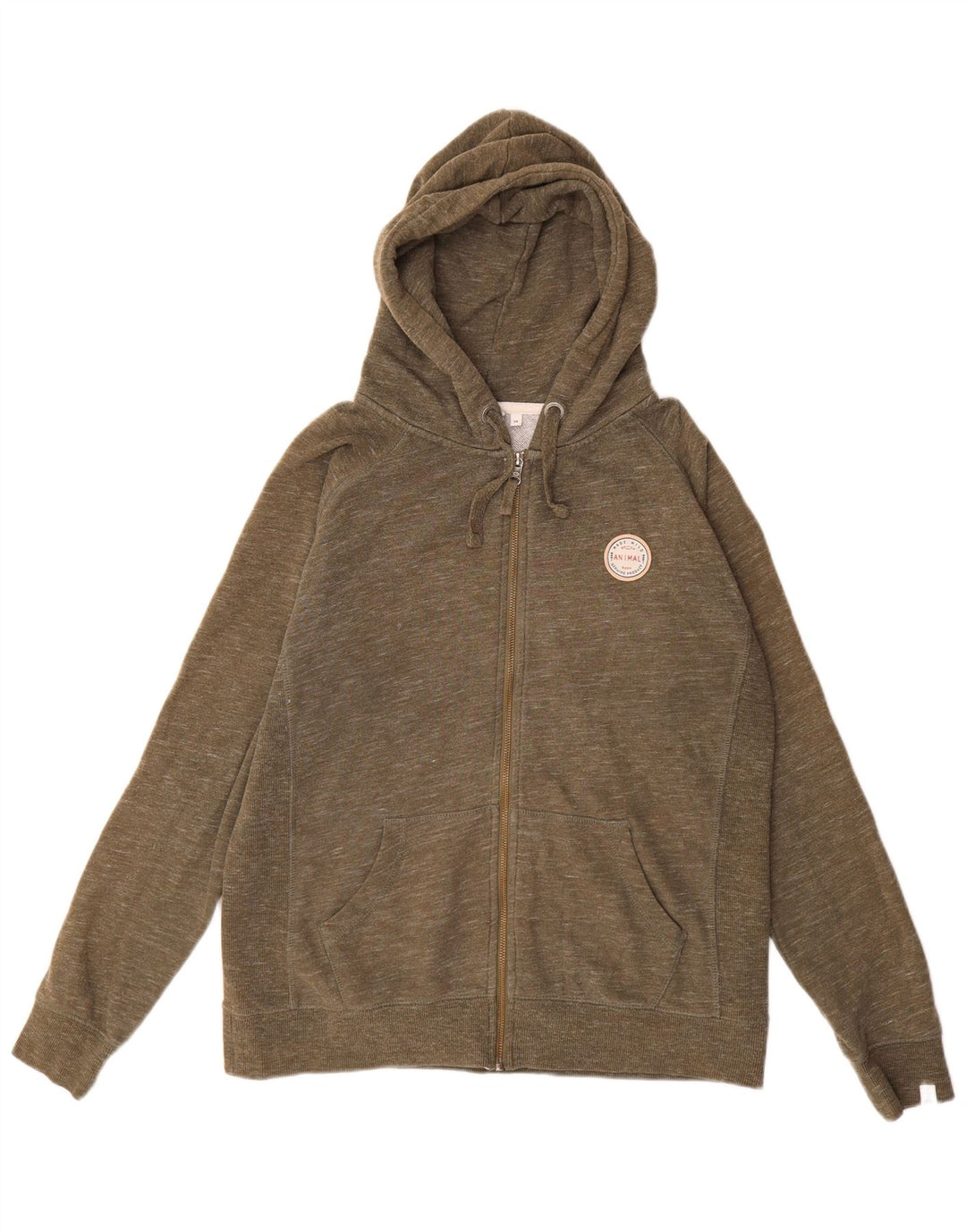 ANIMAL ženski pulover s kapuljačom na patentni zatvarač UK 14 Veliki kaki flekasti pamuk