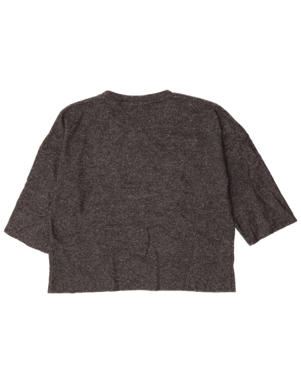 Zara ženski džemper s 3/4 rukavima s brodskim izrezom UK 10 Small Gray