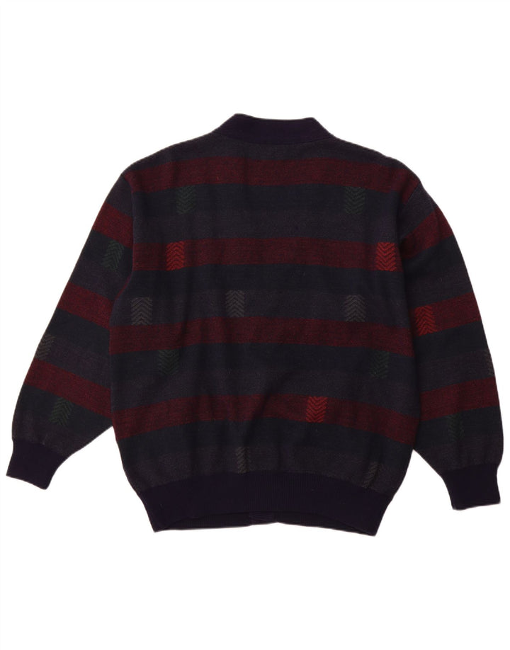 PIERRE SANGAN Muški džemper XL na vunene tamnoplave pruge