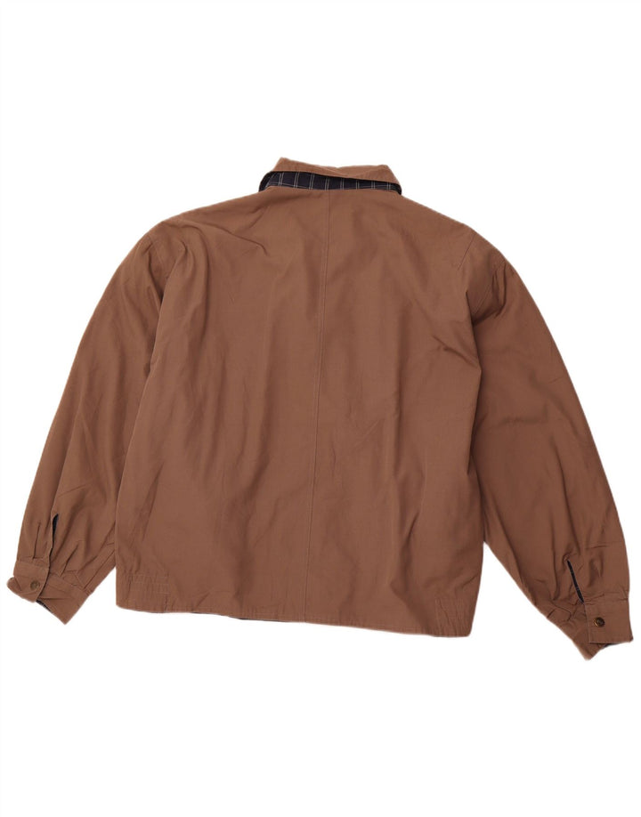 VINTAGE muška dvostruka jakna UK 40 veliki smeđi karirani poliester