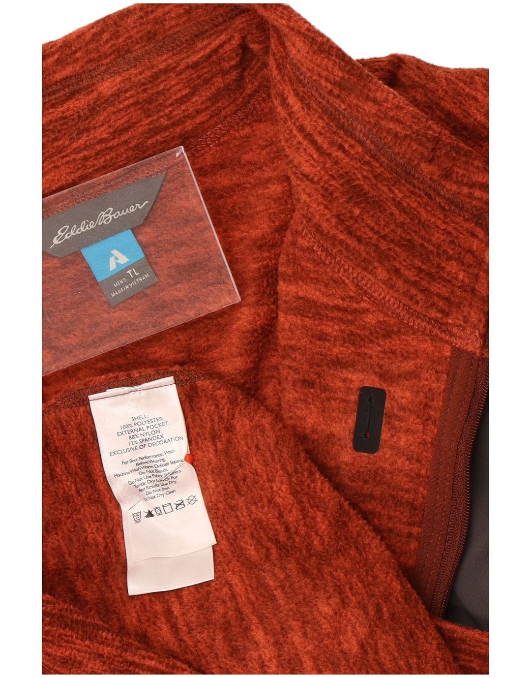 Eddie Bauer Muški džemper od flisa s patentnim izrezom, veliki narančasti pjegavi poliester