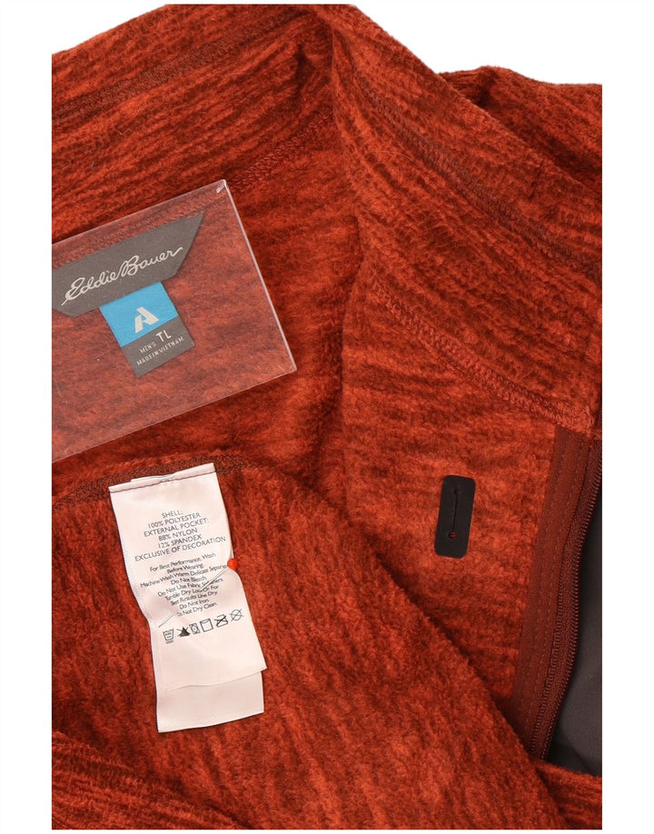 Eddie Bauer Muški džemper od flisa s patentnim izrezom, veliki narančasti pjegavi poliester