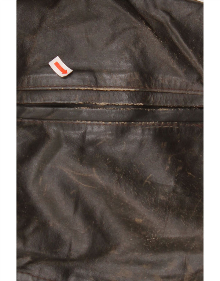 VINTAGE ženska kožna jakna 3/4 rukava UK 14 srednje smeđa koža