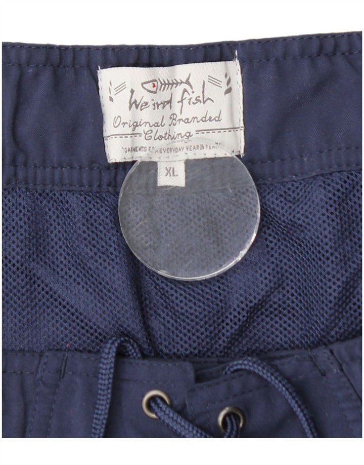 WEIRD FISH Muške kratke hlače za kupanje s grafičkim motivima XL tamnoplavi poliester