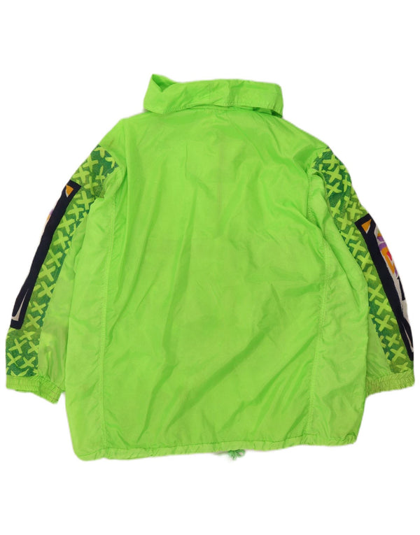 Vintage muška anorak kišna jakna UK 40 veliki zeleni geometrijski poliester
