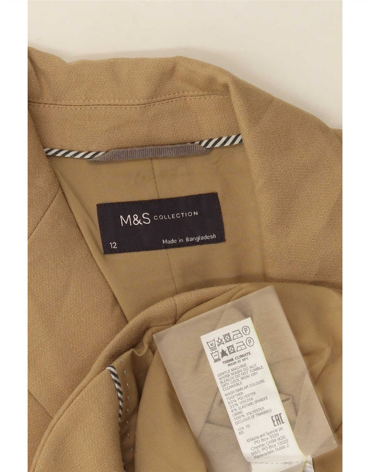 Marks & Spencer ženski sako sa 2 gumba UK 12 srednje bež poliester
