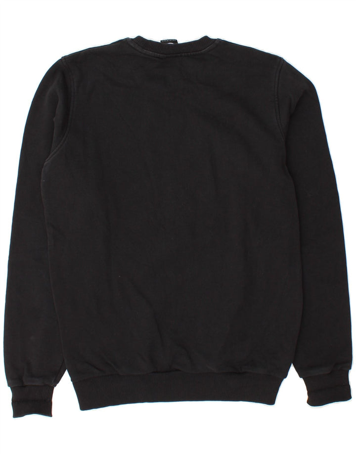 COLMAR Mens Graphic Sweatshirt Jumper Small Black Cotton Vintage Colmar and Second-Hand Colmar from Messina Hembry 