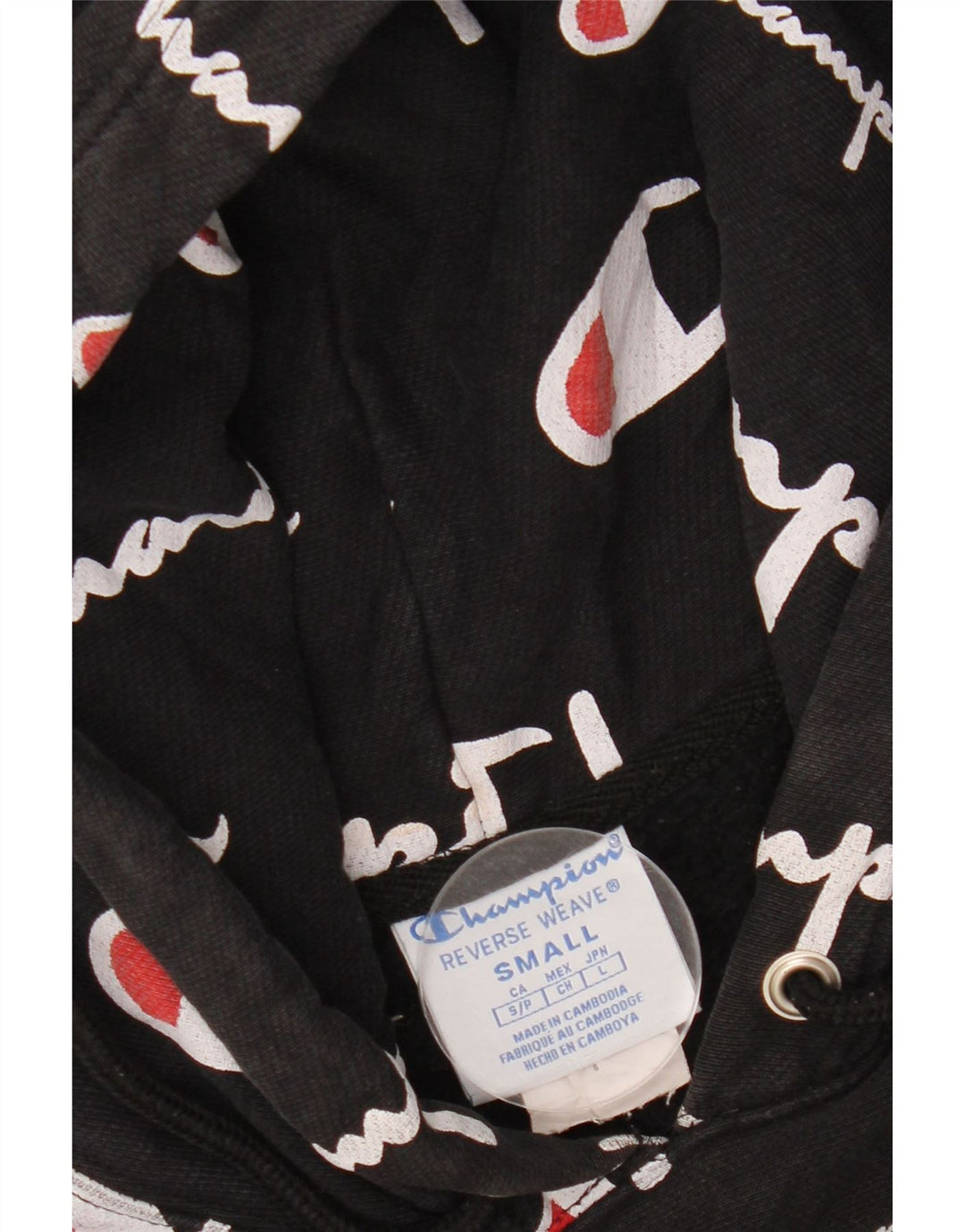 CHAMPION Muška majica s kapuljačom s obrnutim tkanjem, mali crni pamuk