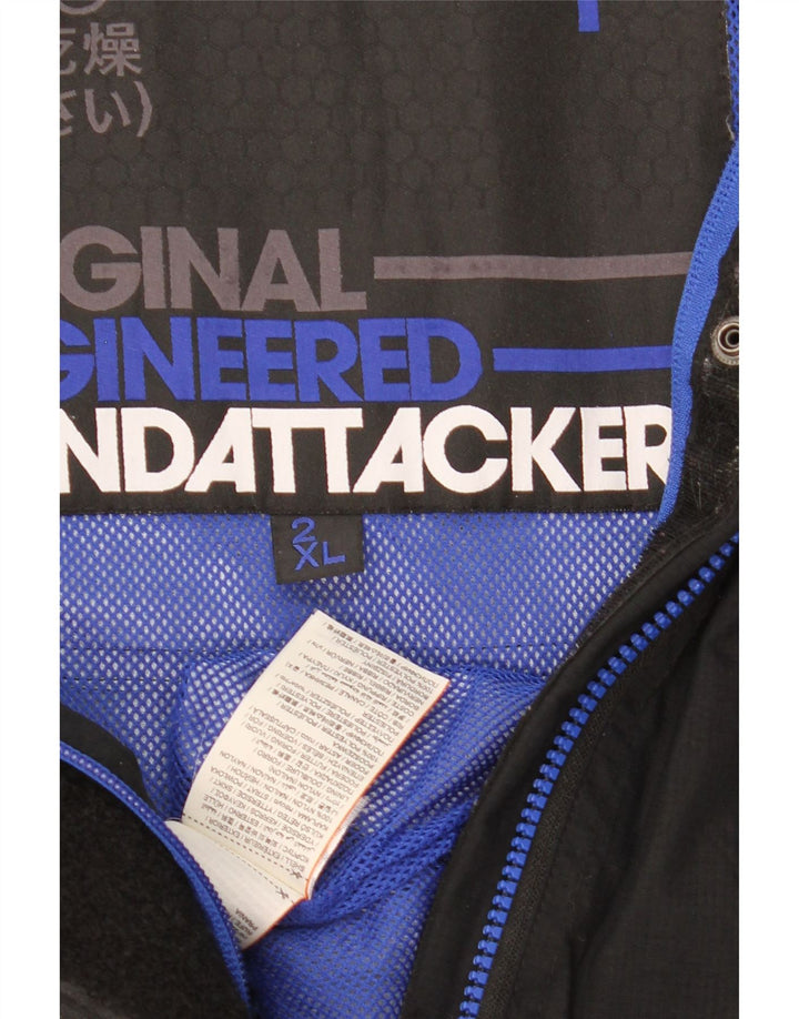 SUPERDRY Muška kišna jakna The Wind Attacker Graphic UK 44 2XL crni najlon