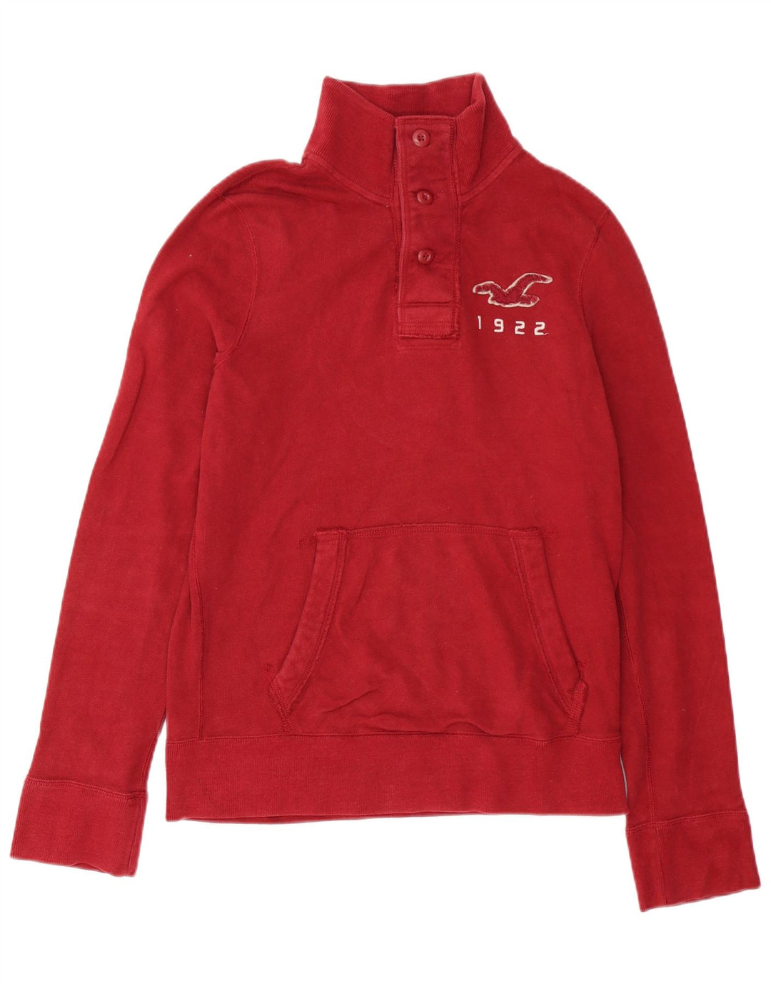 Hollister muška majica s dugmadima i ovratnikom Srednje crveni pamuk