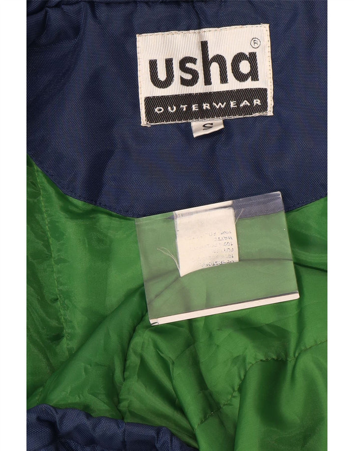 USHA Womens Oversized Windbreaker Coat UK 10 Small Navy Blue Polyester