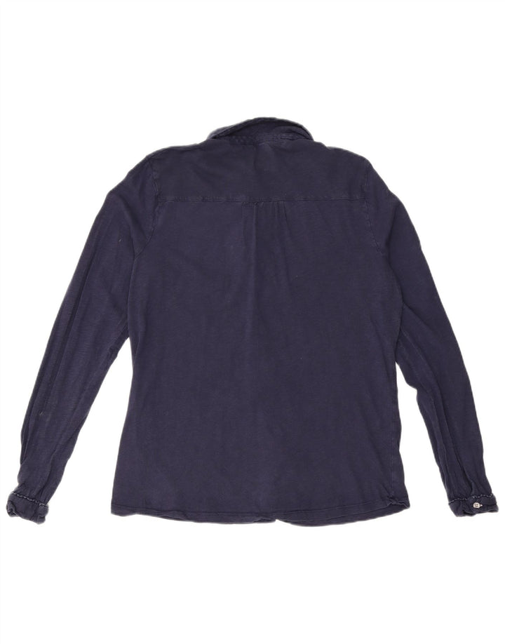 Bijela ženska košulja UK 12 srednje tamnoplavi pamuk