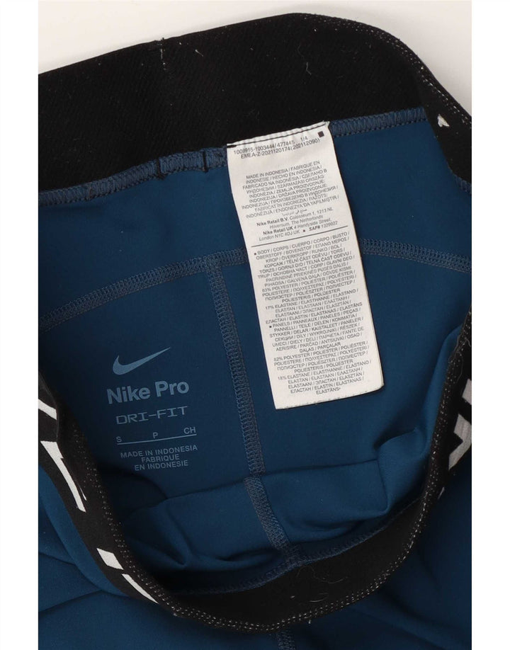 Nike Ženske Dri Fit Graphic Leggings UK 10 Small Blue Colourblock Poliester