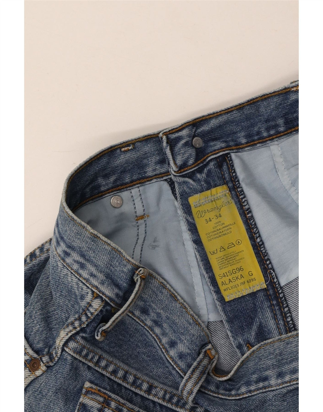 WRANGLER Muške ravne traperice Alaska W34 L27 plavi pamuk