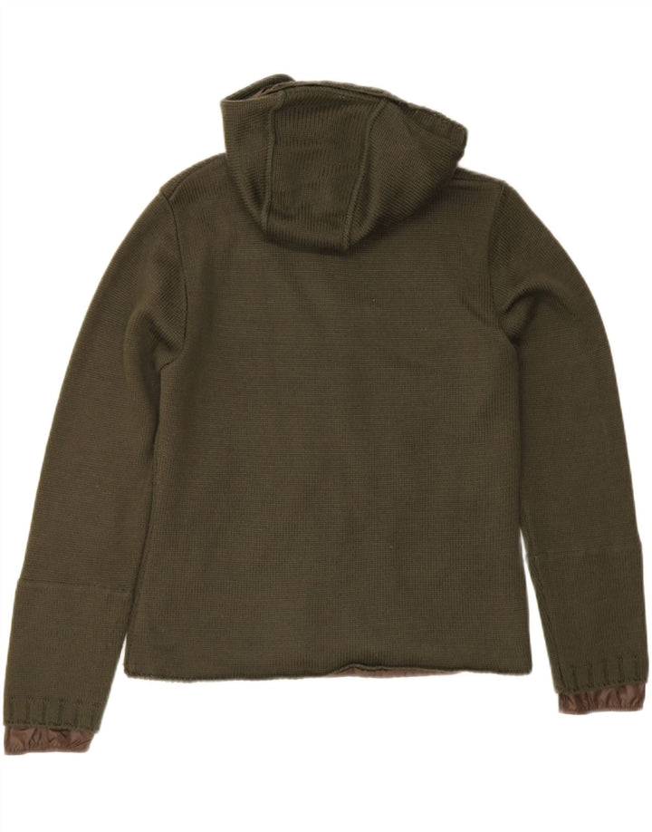 Pinko ženska pletena bomber jakna s kapuljačom UK 10 Mala kaki vuna