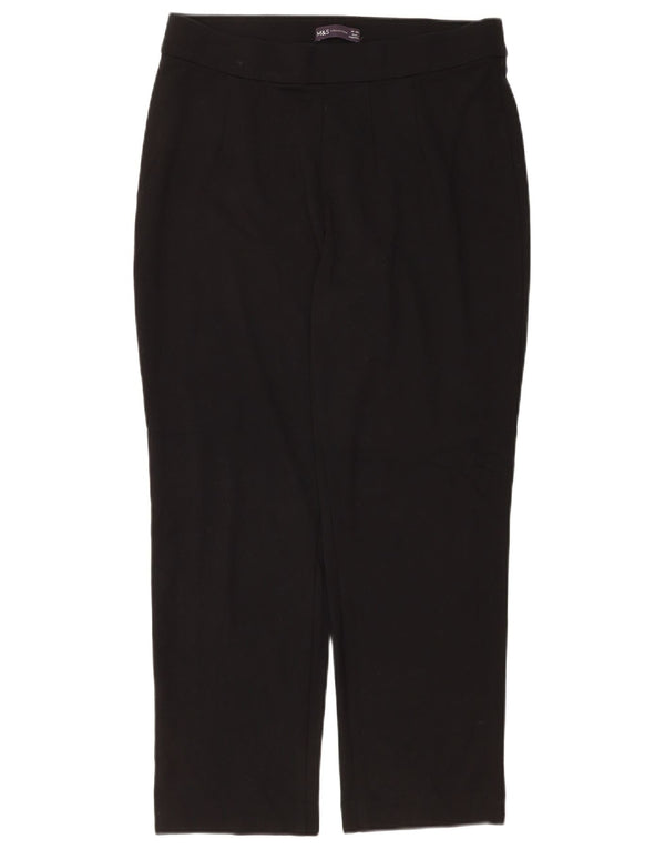 Marks & Spencer ženske ravne ležerne hlače UK 14 Large W34 L28 crne