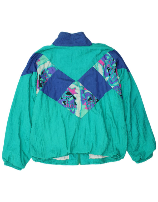 Gornja jakna muške trenirke Orso Poeta XL tirkizna poliamidna boja