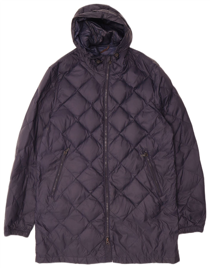 MASSIMO DUTTI Ženski podstavljeni kaput s kapuljačom UK 16 Veliki tamnoplavi poliamid